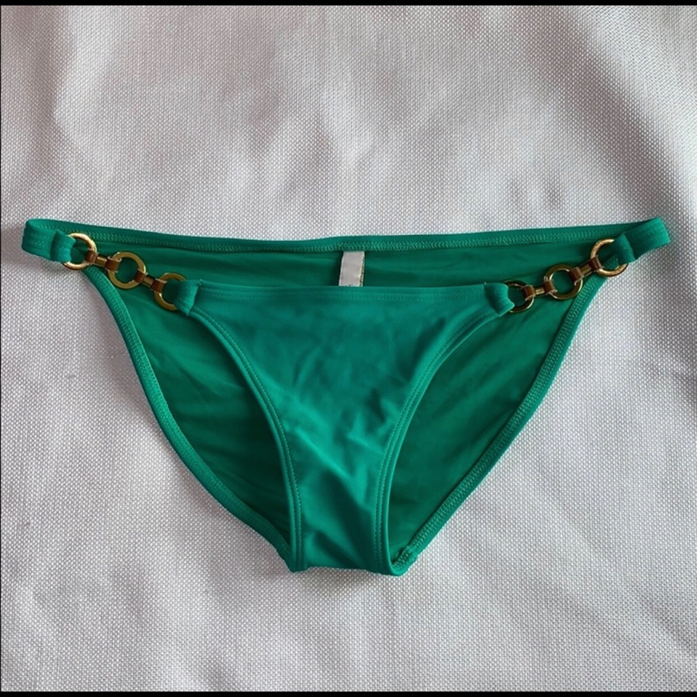 VIX Medium Green Gold Chain Bikini Bottom READ